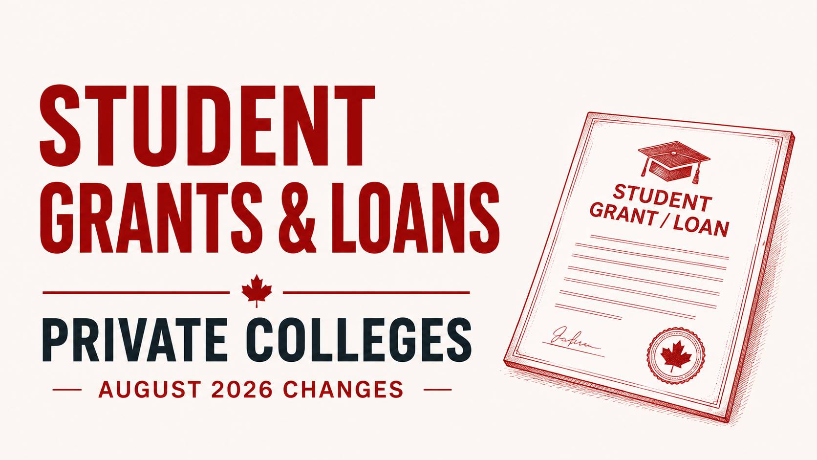 Canada Changes Student Grants and Loans for Private Colleges From August 2026