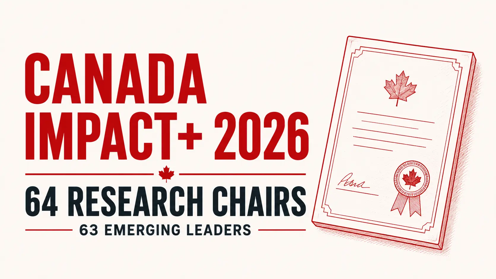 Canada Impact+ 2026: 64 Research Chairs and 63 Emerging Leaders Announced